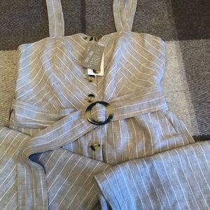 Linen wide legs jumpsuit